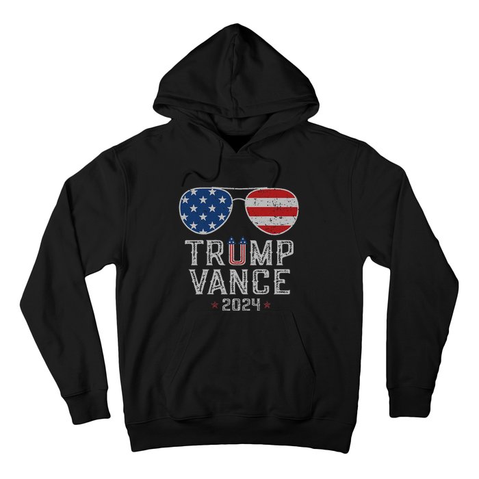 Trump Jd Vance 2024 Retro Stripe And Star Trump Vance 2024 Hoodie