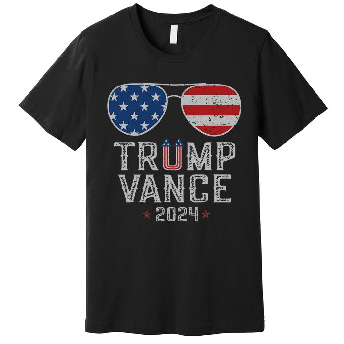 Trump Jd Vance 2024 Retro Stripe And Star Trump Vance 2024 Premium T-Shirt