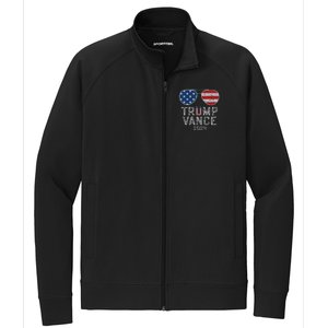 Trump Jd Vance 2024 Retro Stripe And Star Trump Vance 2024 Stretch Full-Zip Cadet Jacket