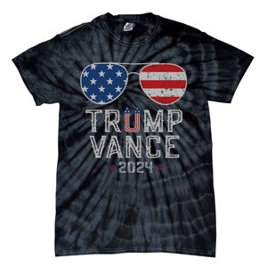 Trump Jd Vance 2024 Retro Stripe And Star Trump Vance 2024 Tie-Dye T-Shirt