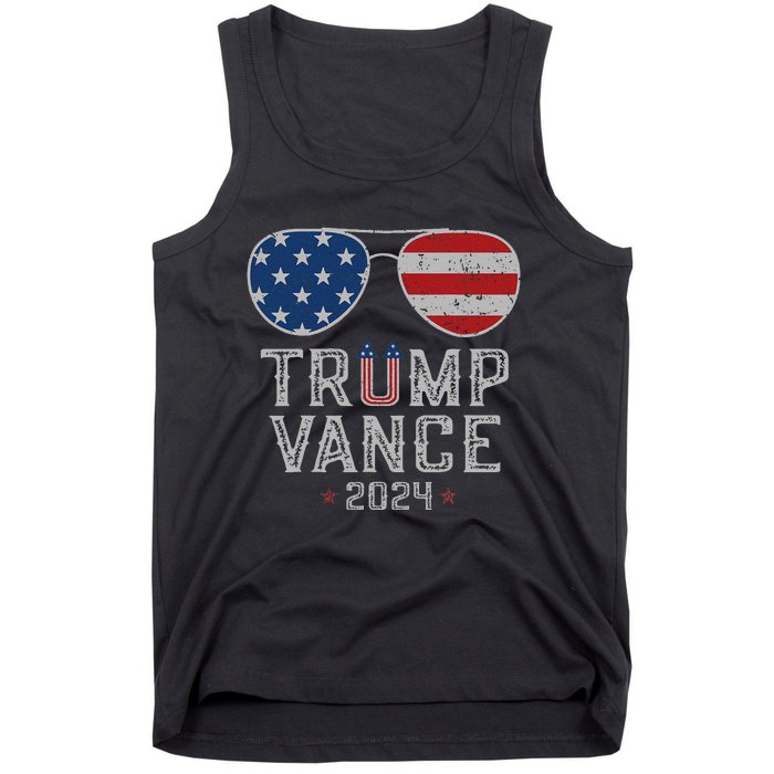 Trump Jd Vance 2024 Retro Stripe And Star Trump Vance 2024 Tank Top