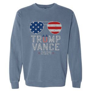 Trump Jd Vance 2024 Retro Stripe And Star Trump Vance 2024 Garment-Dyed Sweatshirt