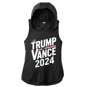 Trump J.D. Vance 2024 Trump Vance 2024 Retro Stripe Trump Jd Vance Ladies PosiCharge Tri-Blend Wicking Draft Hoodie Tank