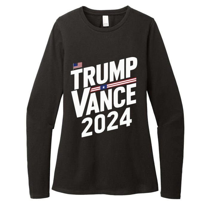 Trump J.D. Vance 2024 Trump Vance 2024 Retro Stripe Trump Jd Vance Womens CVC Long Sleeve Shirt