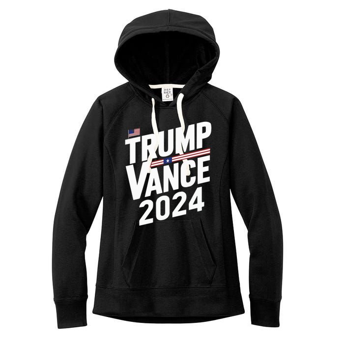 Trump J.D. Vance 2024 Trump Vance 2024 Retro Stripe Trump Jd Vance Women's Fleece Hoodie