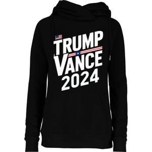 Trump J.D. Vance 2024 Trump Vance 2024 Retro Stripe Trump Jd Vance Womens Funnel Neck Pullover Hood