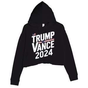 Trump J.D. Vance 2024 Trump Vance 2024 Retro Stripe Trump Jd Vance Crop Fleece Hoodie