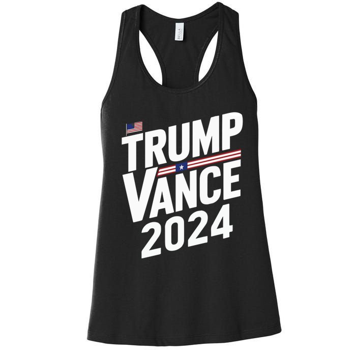 Trump J.D. Vance 2024 Trump Vance 2024 Retro Stripe Trump Jd Vance Women's Racerback Tank