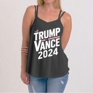 Trump J.D. Vance 2024 Trump Vance 2024 Retro Stripe Trump Jd Vance Women's Strappy Tank