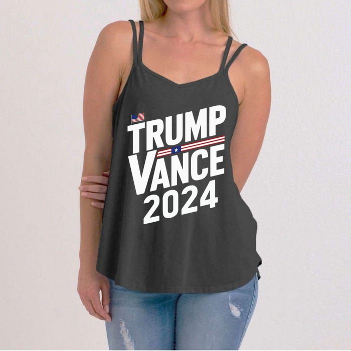 Trump J.D. Vance 2024 Trump Vance 2024 Retro Stripe Trump Jd Vance Women's Strappy Tank