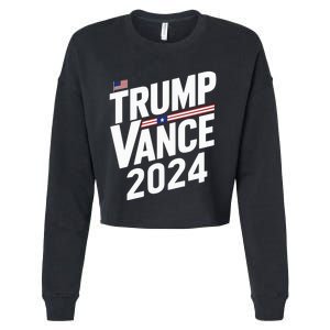 Trump J.D. Vance 2024 Trump Vance 2024 Retro Stripe Trump Jd Vance Cropped Pullover Crew