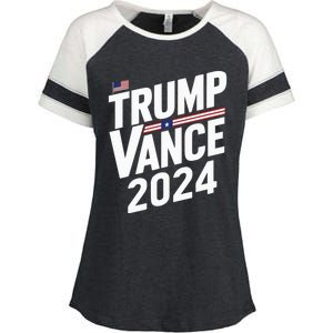 Trump J.D. Vance 2024 Trump Vance 2024 Retro Stripe Trump Jd Vance Enza Ladies Jersey Colorblock Tee