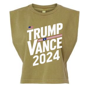 Trump J.D. Vance 2024 Trump Vance 2024 Retro Stripe Trump Jd Vance Garment-Dyed Women's Muscle Tee