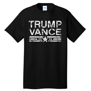 Trump J.D. Vance 2024 Retro Stripe Trump Vance Tall T-Shirt