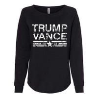 Trump J.D. Vance 2024 Retro Stripe Trump Vance Womens California Wash Sweatshirt