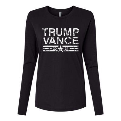 Trump Jd Vance 2024 Bold Retro Stripe Star Trump Vance 2024 Womens Cotton Relaxed Long Sleeve T-Shirt