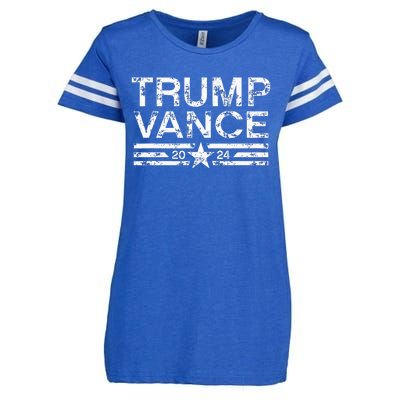 Trump Jd Vance 2024 Bold Retro Stripe Star Trump Vance 2024 Enza Ladies Jersey Football T-Shirt