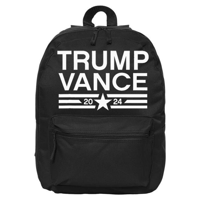 Trump Jd Vance 2024 Retro Stripe And Star 16 in Basic Backpack