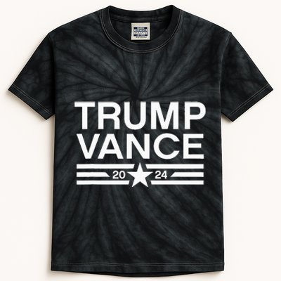 Trump Jd Vance 2024 Retro Stripe And Star Kids Tie-Dye T-Shirt