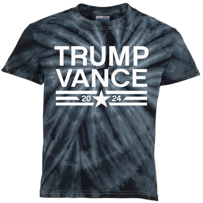 Trump Jd Vance 2024 Retro Stripe And Star Kids Tie-Dye T-Shirt