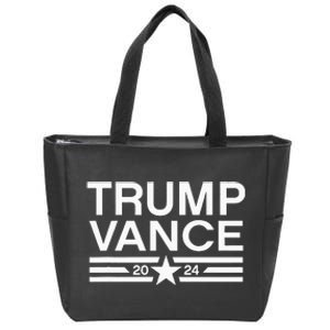 Trump Jd Vance 2024 Retro Stripe And Star Zip Tote Bag