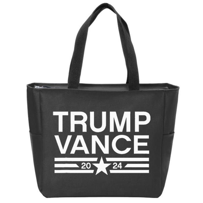 Trump Jd Vance 2024 Retro Stripe And Star Zip Tote Bag