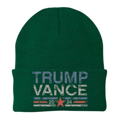 Trump Jd Vance 2024 Retro Stripe Trump Vance Knit Cap Winter Beanie