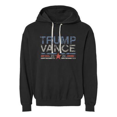 Trump Jd Vance 2024 Retro Stripe Trump Vance Garment-Dyed Fleece Hoodie