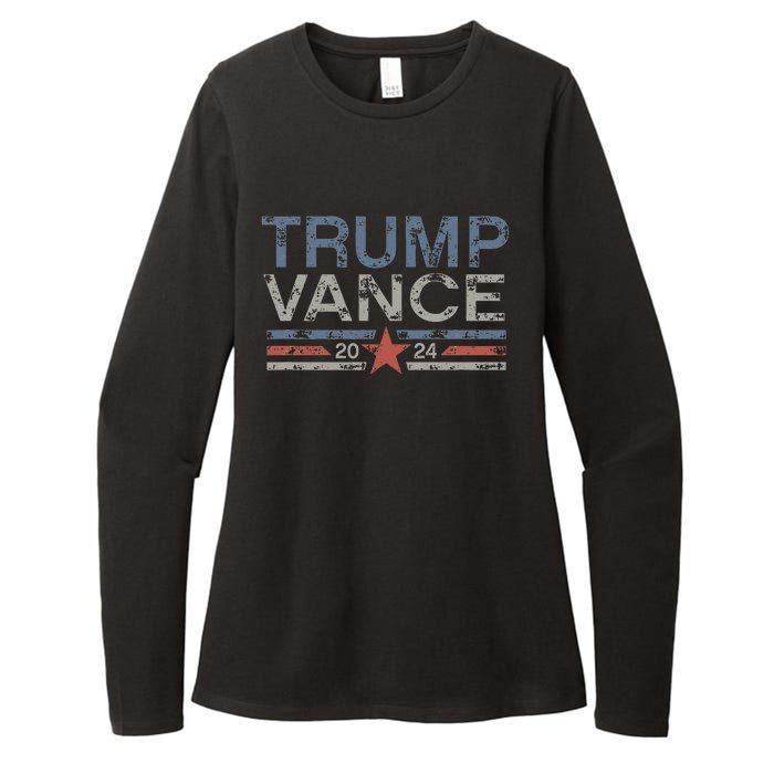 Trump Jd Vance 2024 Retro Stripe Trump Vance Womens CVC Long Sleeve Shirt