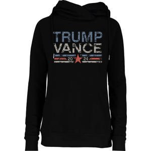 Trump Jd Vance 2024 Retro Stripe Trump Vance Womens Funnel Neck Pullover Hood