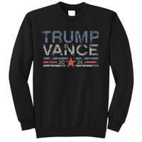 Trump Jd Vance 2024 Retro Stripe Trump Vance Tall Sweatshirt