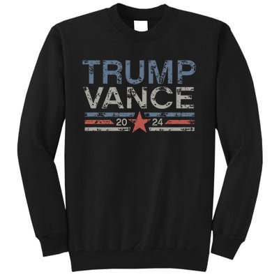 Trump Jd Vance 2024 Retro Stripe Trump Vance Tall Sweatshirt