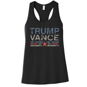 Trump Jd Vance 2024 Retro Stripe Trump Vance Women's Racerback Tank