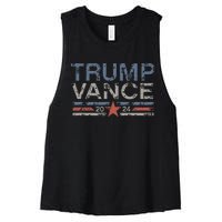 Trump Jd Vance 2024 Retro Stripe Trump Vance Women's Racerback Cropped Tank