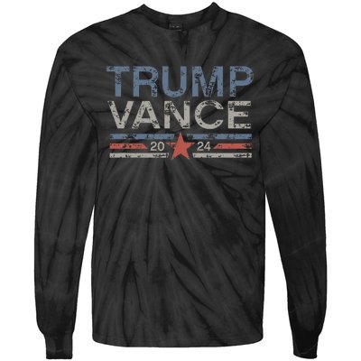 Trump Jd Vance 2024 Retro Stripe Trump Vance Tie-Dye Long Sleeve Shirt