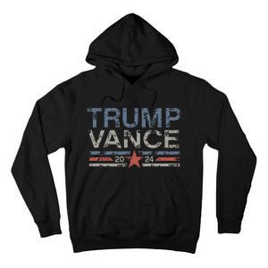 Trump Jd Vance 2024 Retro Stripe Trump Vance Tall Hoodie