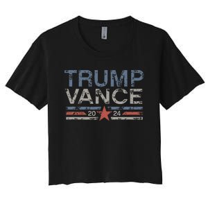 Trump Jd Vance 2024 Retro Stripe Trump Vance Women's Crop Top Tee