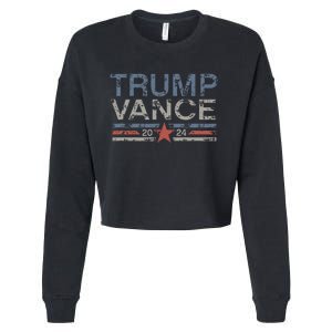 Trump Jd Vance 2024 Retro Stripe Trump Vance Cropped Pullover Crew