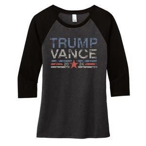 Trump Jd Vance 2024 Retro Stripe Trump Vance Women's Tri-Blend 3/4-Sleeve Raglan Shirt