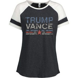 Trump Jd Vance 2024 Retro Stripe Trump Vance Enza Ladies Jersey Colorblock Tee