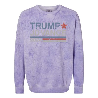 Trump Jd Vance 2024 Retro Stripe Trump Vance Colorblast Crewneck Sweatshirt