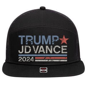 Trump Jd Vance 2024 Retro Stripe Trump Vance 7 Panel Mesh Trucker Snapback Hat