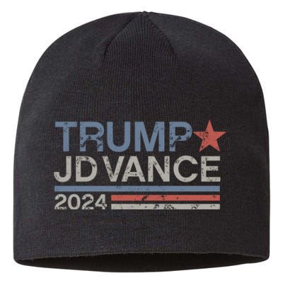 Trump Jd Vance 2024 Retro Stripe Trump Vance Sustainable Beanie