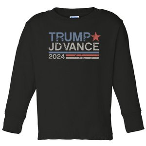 Trump Jd Vance 2024 Retro Stripe Trump Vance Toddler Long Sleeve Shirt