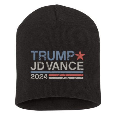 Trump Jd Vance 2024 Retro Stripe Trump Vance Short Acrylic Beanie