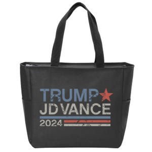 Trump Jd Vance 2024 Retro Stripe Trump Vance Zip Tote Bag