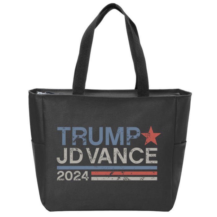 Trump Jd Vance 2024 Retro Stripe Trump Vance Zip Tote Bag