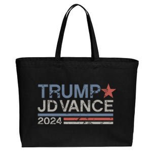 Trump Jd Vance 2024 Retro Stripe Trump Vance Cotton Canvas Jumbo Tote