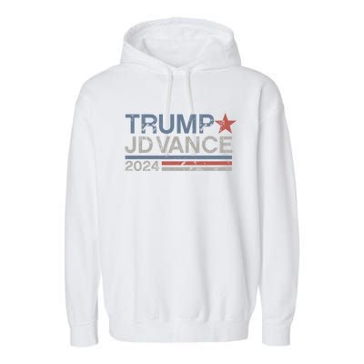 Trump Jd Vance 2024 Retro Stripe Trump Vance Garment-Dyed Fleece Hoodie