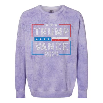 Trump Jd Vance 2024 Stripe And Star Colorblast Crewneck Sweatshirt